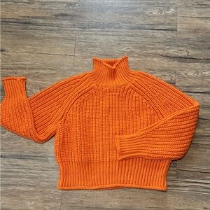 H&M Vibrant Orange Turtleneck Sweater